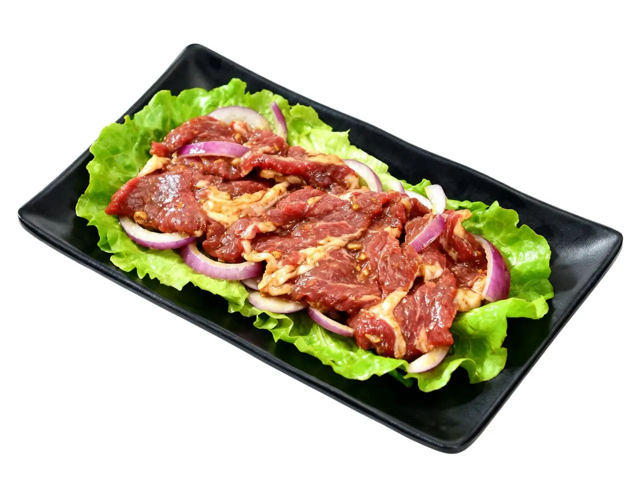 Marinated beef bulgogi with onion at FirePot Korean BBQ & Hot Pot, a Asian Restaurant in Grand Forks