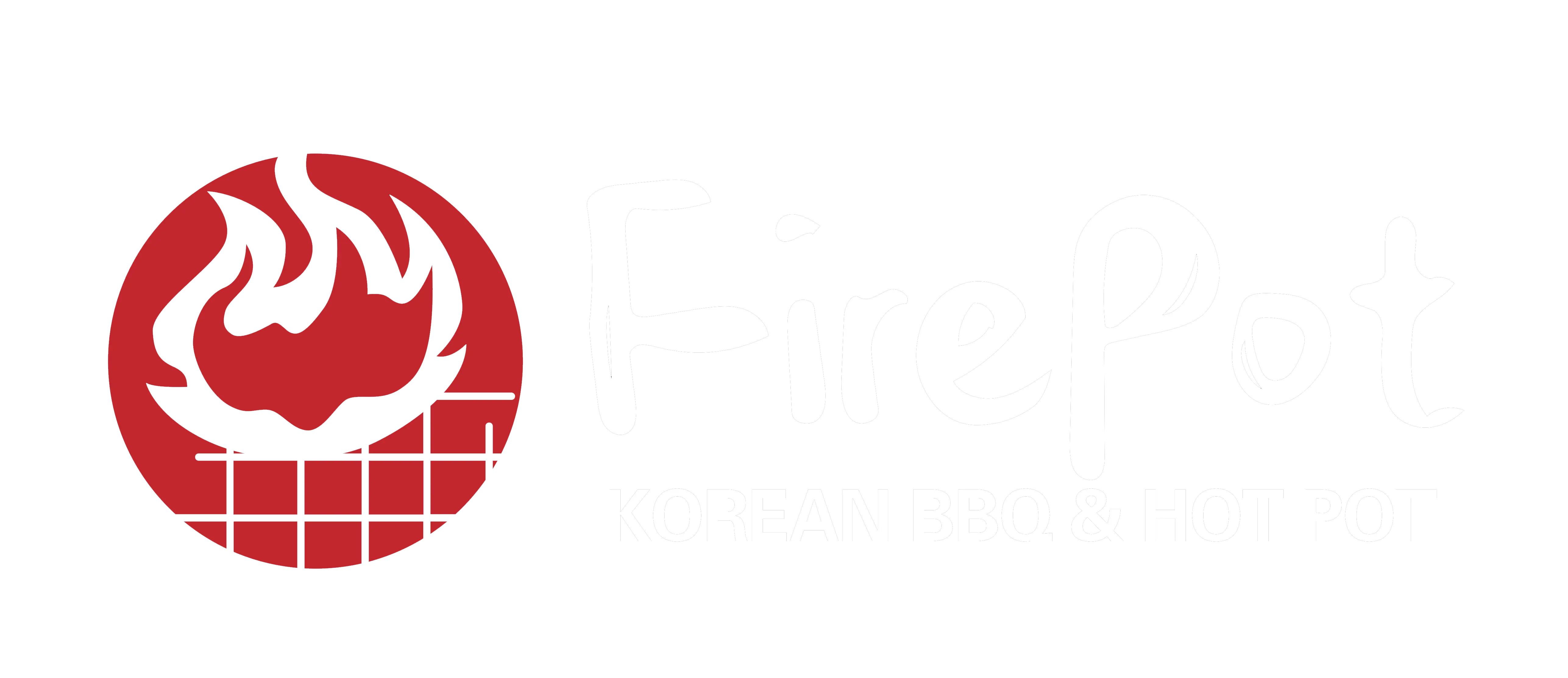 Restaurant logo featuring flames and the store name as the emblem